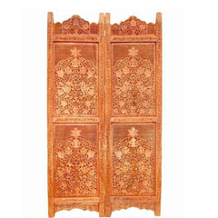 Royal Four-Panel Room Divider with Floral Jali Design