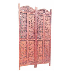 Regal Four-Panel Room Divider with Arabesque Design