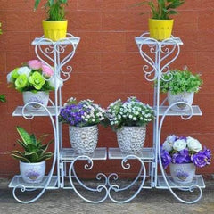 Victorian Eight-Tier Plant Stand with Scrollwork Design