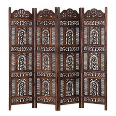 Grandeur Four-Panel Room Divider with Cascading Jali Design