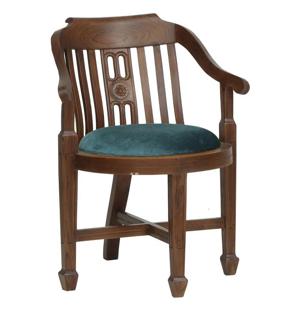 Upholstered Teak Wood Armchair Set