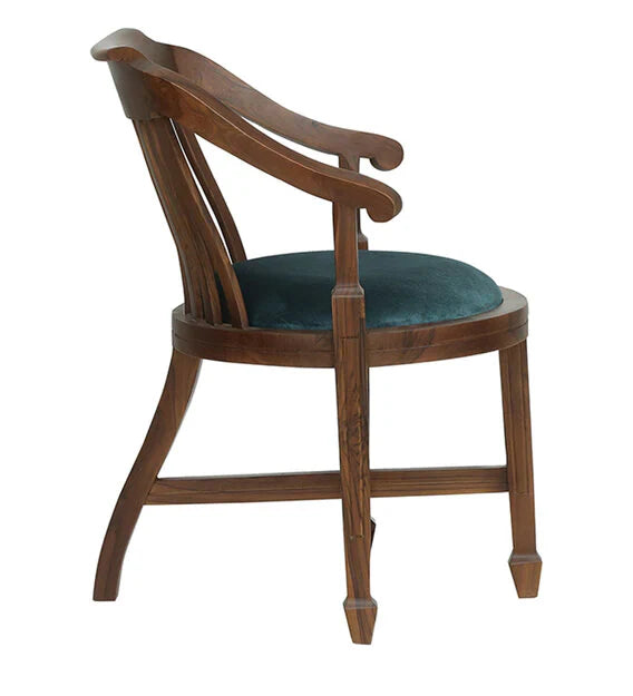 Upholstered Teak Wood Armchair Set