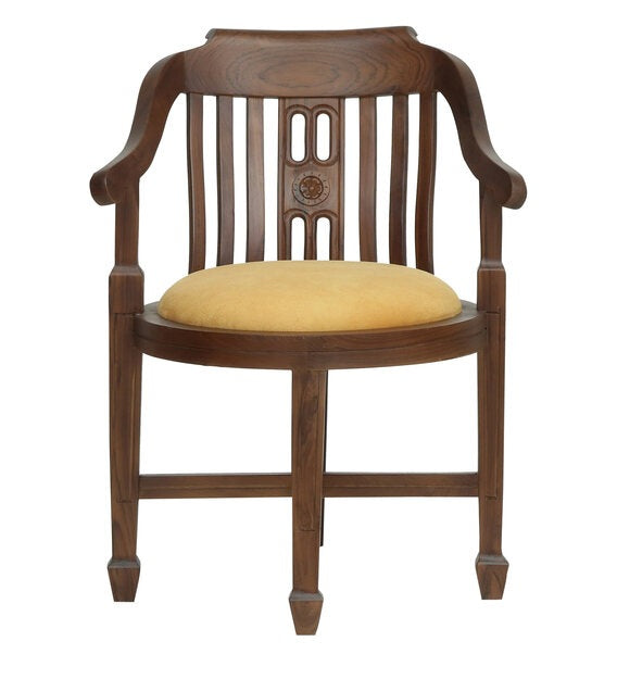 Upholstered Teak Wood Armchair Set