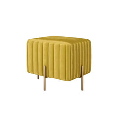 Contemporary Square Velvet Pouf Ottoman - Yellow