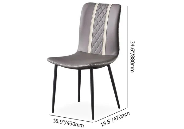 Gray Armless Faux Leather High Back Dining Chair