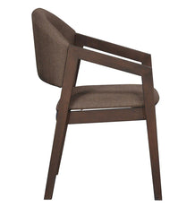 Solid Wood Arm Dining Chair in Brown