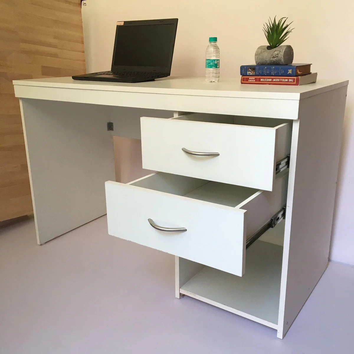White Computer Desk Home/Office Storage Utility Table By Wooden Crest