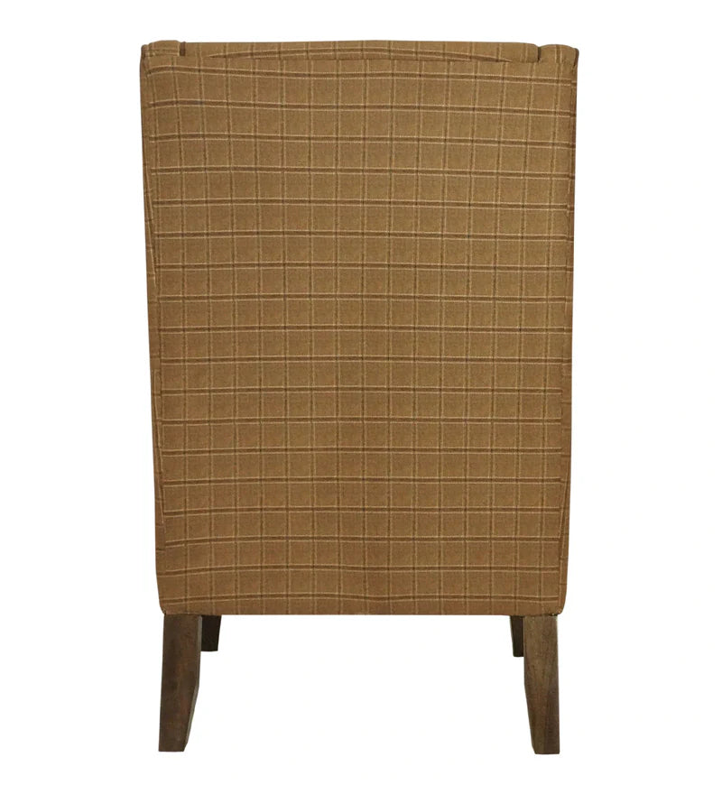 Diane Brown Wing Chair-Wooden Crest
