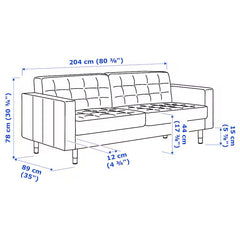 3 Seater Sofa - Dark Blue,Wood