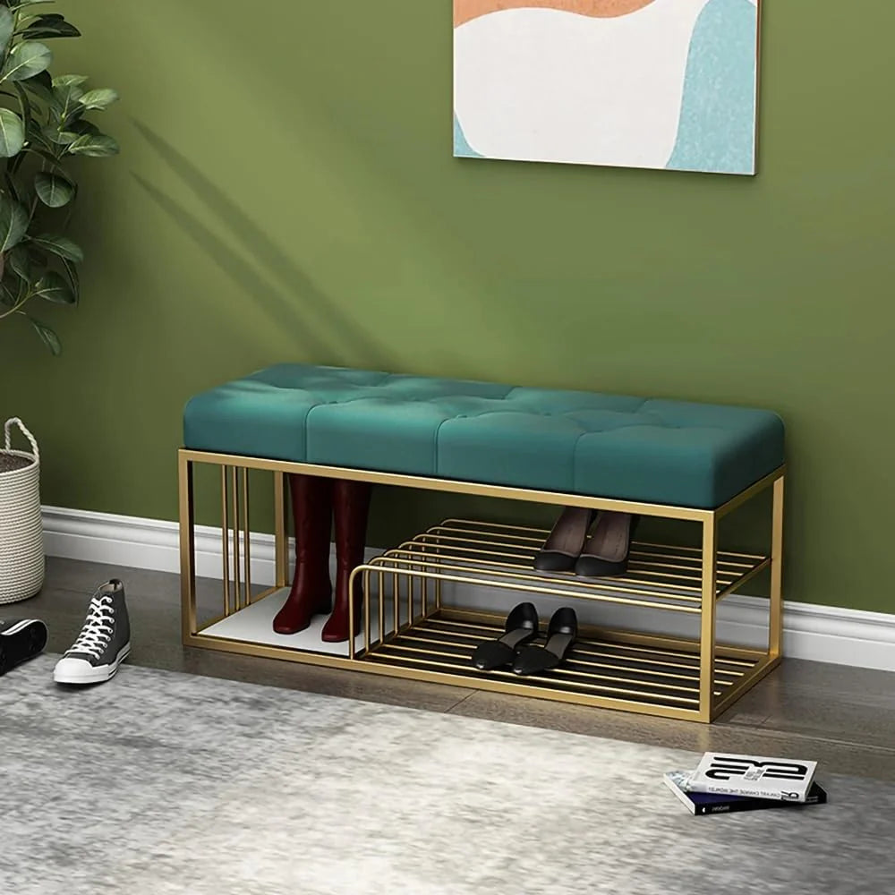 Shoe Rack Bench with Storage-Wooden Crest