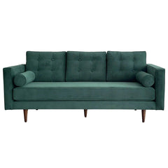 Velvet 3 Seater Sofa – Forest Green | Wooden Crest