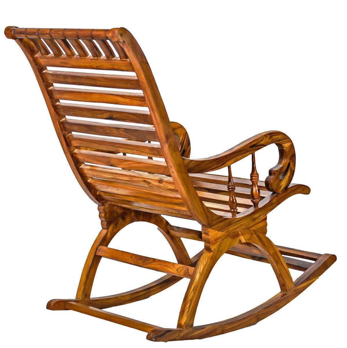 Teak Wood Smart Rocking Chair – Natural Finish